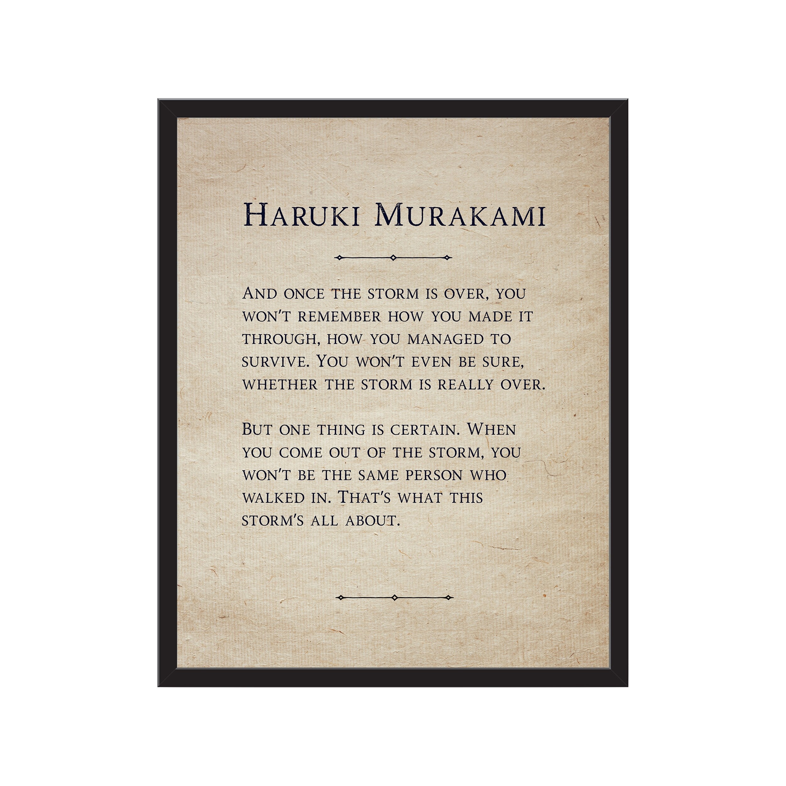 Haruki Murakami Storm Quote Haruki Murakami And Once The Storm Is Over Vintage Quote | Etsy