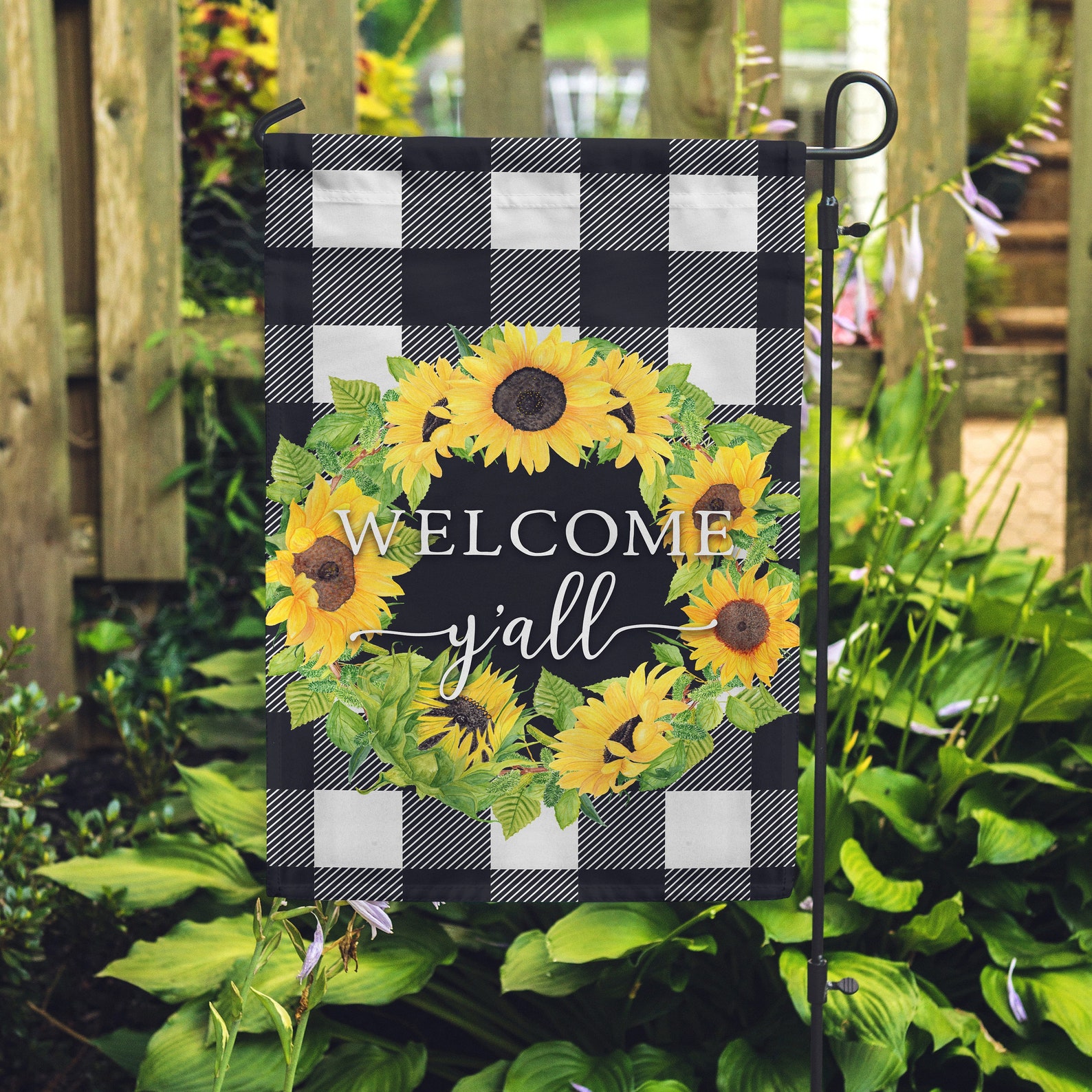 Y'All Sunflowers Garden Flag Double Sided Etsy