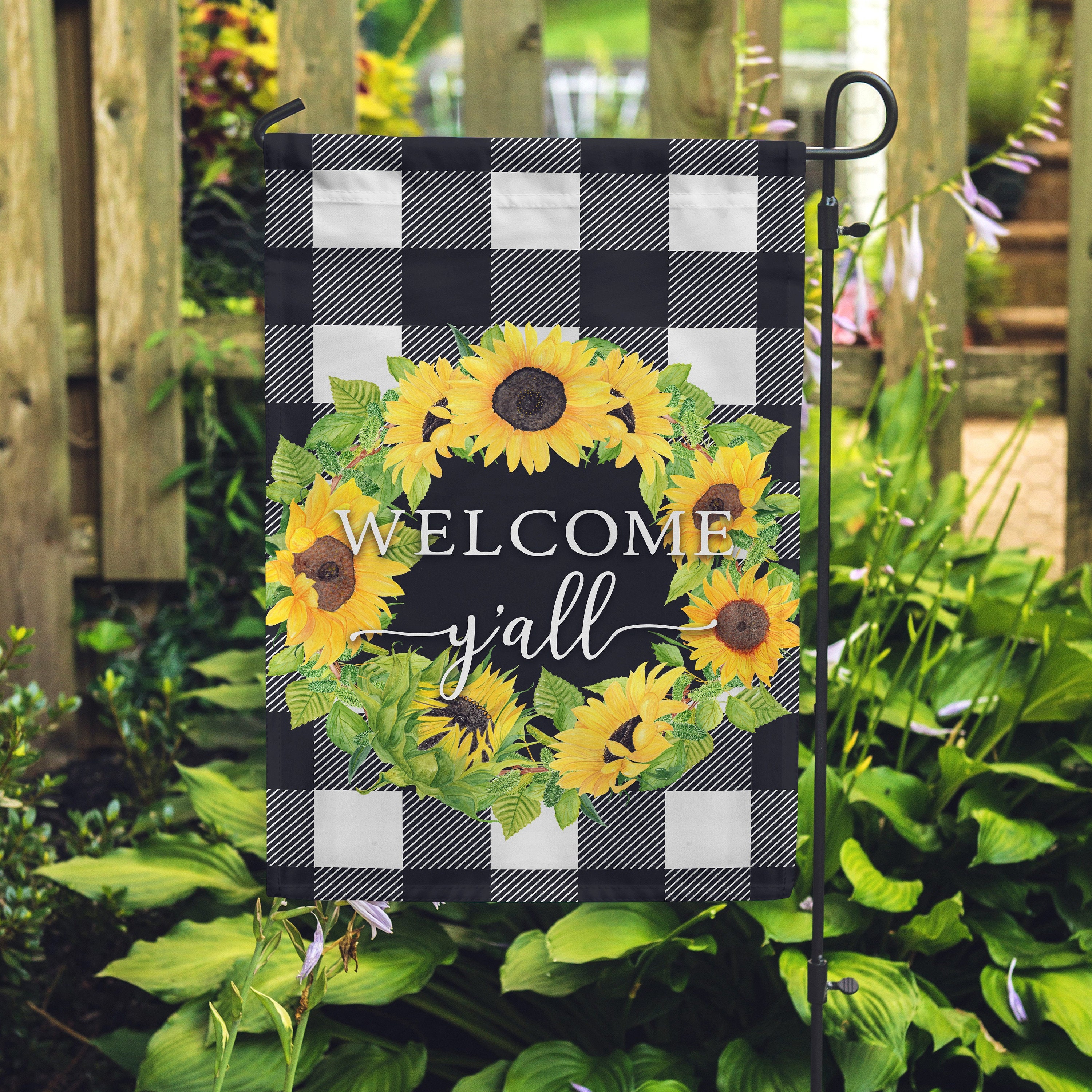 Y'All Sunflowers Garden Flag Double Sided Etsy