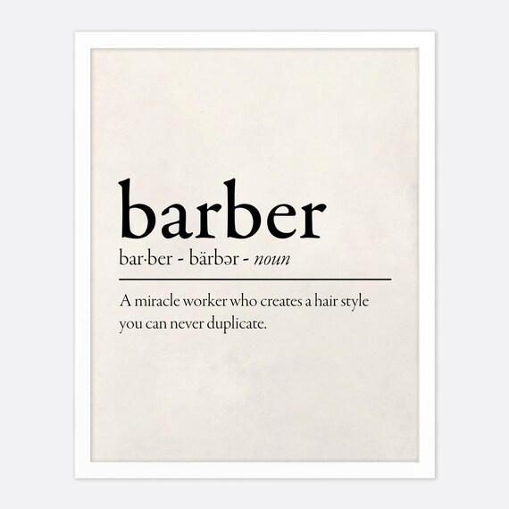 Barber Definition Dictionary Print Etsy