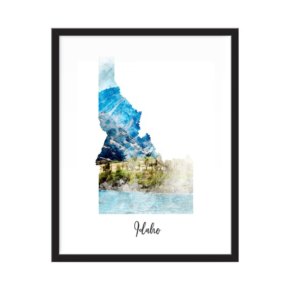 Idaho State Idaho Decor Idaho Print Idaho Map Art Print Map Artwork Map Print Map Poster Watercolor Map ArtPrintZone Christmas Gifts