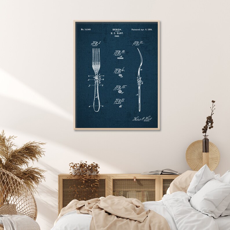 Fork Patent Unframed Vintage Wall Art Print Biblical Print Poster Wall Art Home Decor Large Wall Art Gicl\u00e9e Art farmhouse