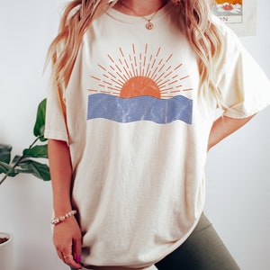 Sunset Beach Shirt, Sun Summer Shirt, Retro Summer Shirt, Beach Shirt ...