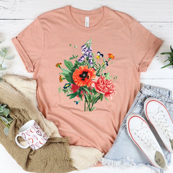 Floral tees sales