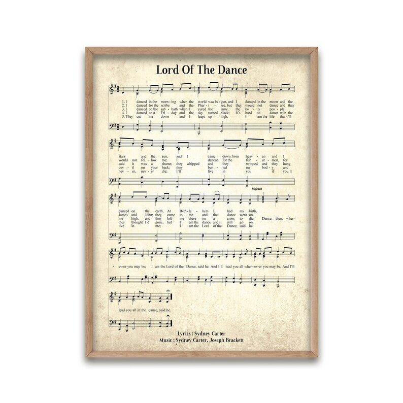 Lord of the Dance Vintage Hymn Wall Art Print Biblical Sheet Etsy