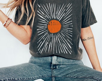 Sunburst Vintage Comfort Farben, Garment Dyed, Boho, Oversized, Vintage Tshirt, Frühlingskleidung