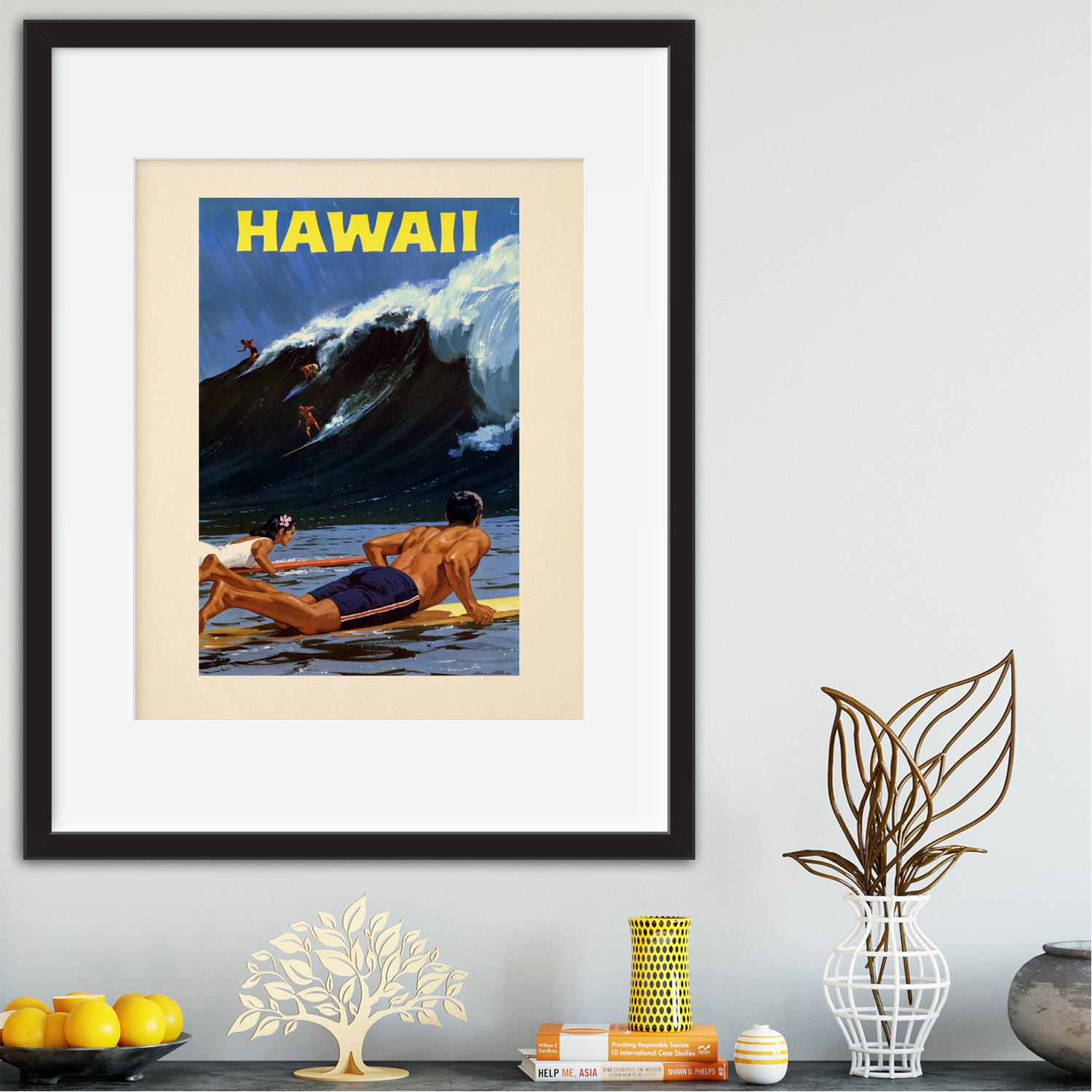 Hawaii Vintage Travel Print Wall Art Print Home Decor Poster Etsy