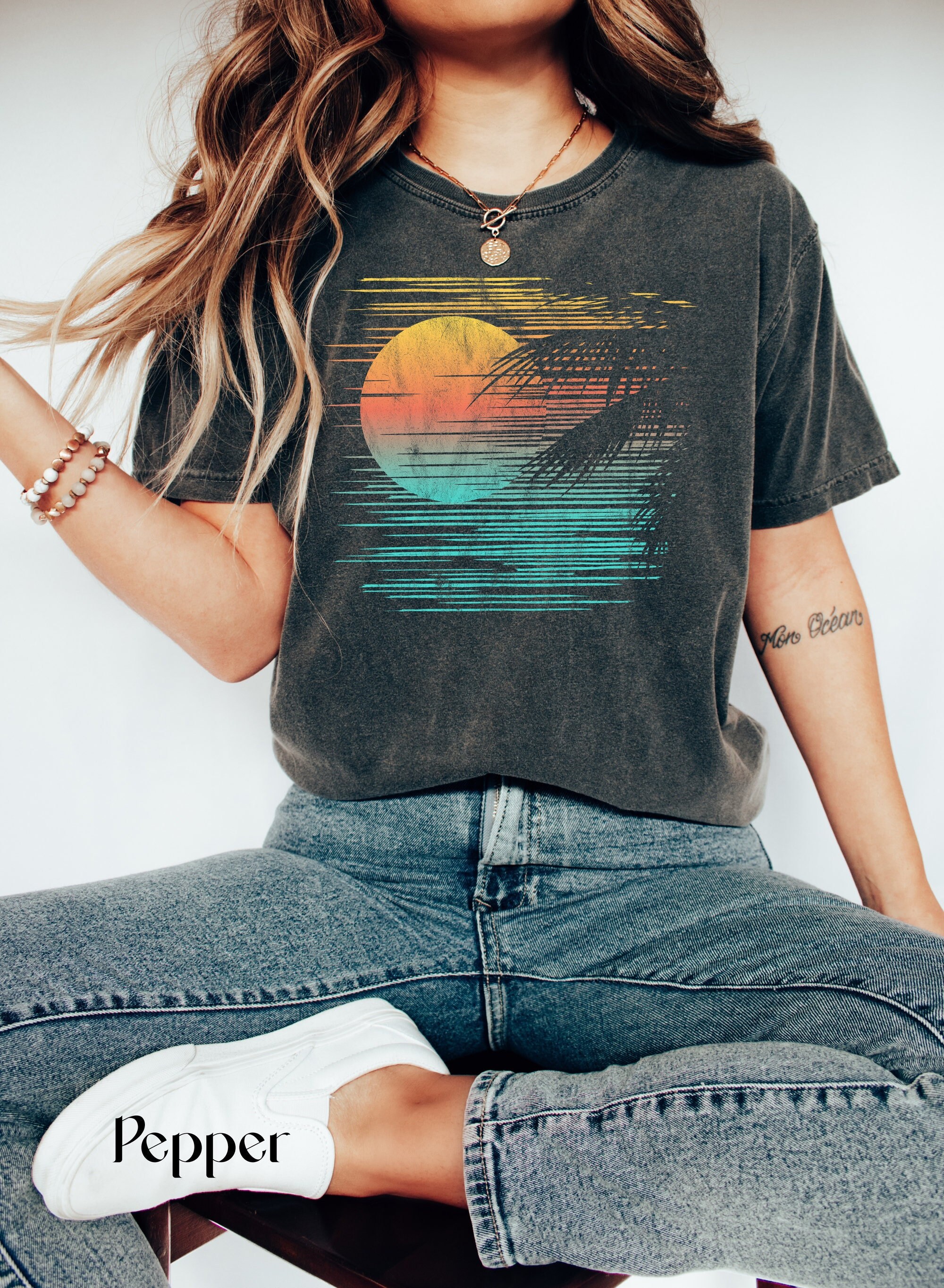 Sunset Beach Shirt, Sun Summer Shirt, Retro Summer Shirt