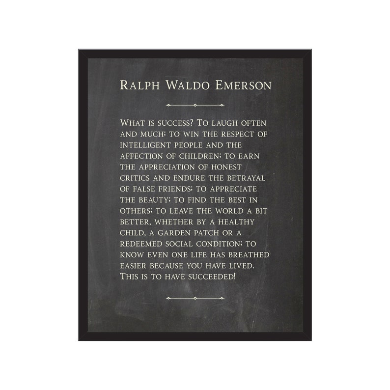 Ralph Waldo Emerson What is success Vintage Quote Print Etsy