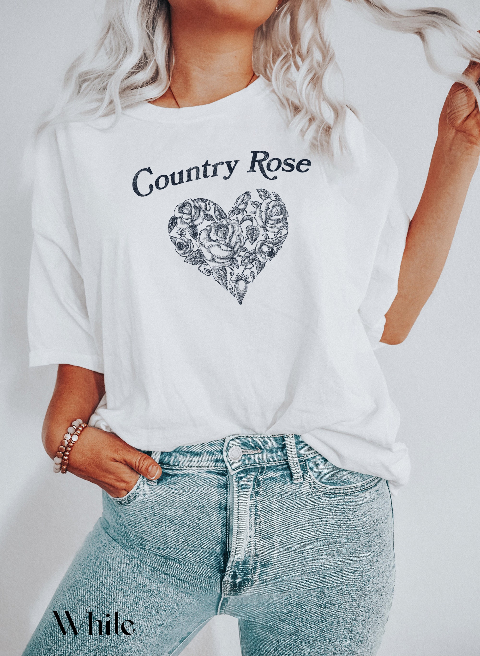 Country Rose T-shirt Cute Western Shirts Comfort Colors Shirt Boho