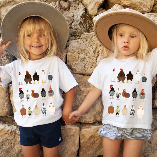 Chicken Farm Animal Kids Shirt Tshirt Tee Cute Children Toddler Onesie, Spring Clothing