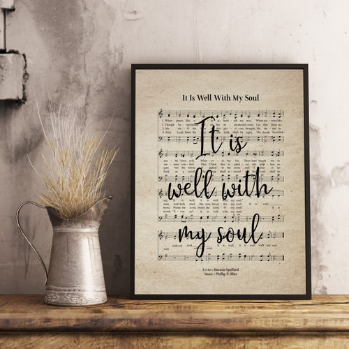 It is Well With My Soul Vintage Hymn Wall Art Print Biblical Etsy