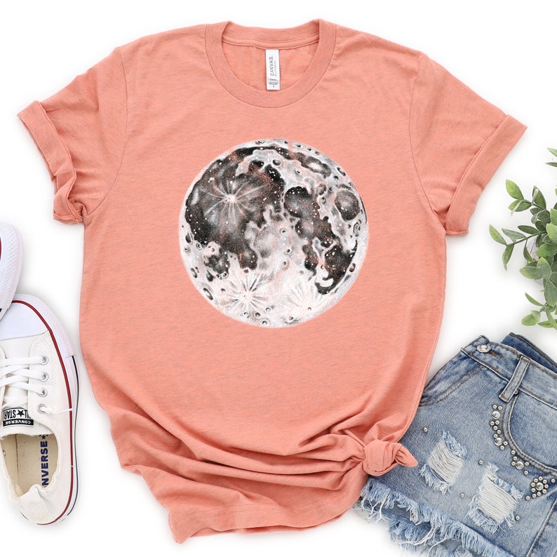 Full Moon Shirt Moon T Shirts Moon Graphic T Shirt Moon Phase Etsy