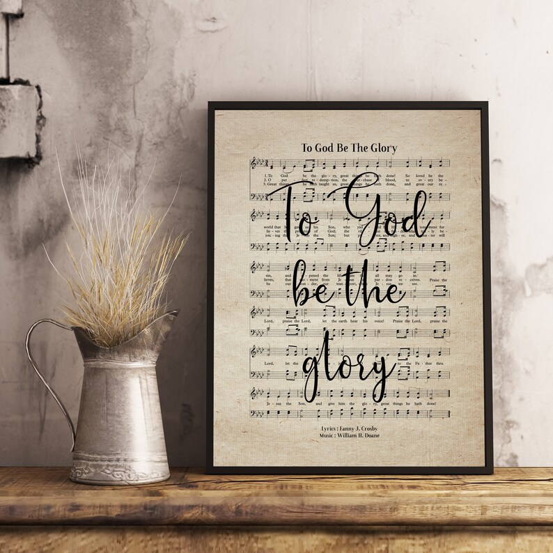 To God Be the Glory Vintage Hymn Wall Art Print Biblical Sheet - Etsy