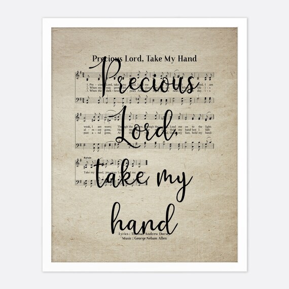 Precious Lord Take My Hand Vintage Hymn Wall Art Print Etsy