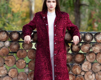 Abrigo de invierno rojo de piel sintética - Tissavel Garnet, talla L