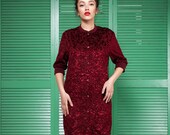 Luxury faux fur bomber - astrakhan garnet. Exclusive eco furs by Tissavel (France)