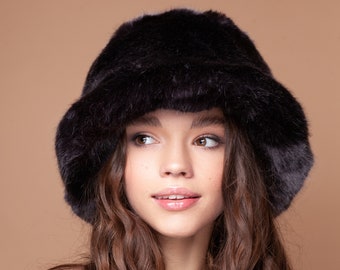 Fur Bucket Hats. Luxury Bucket Hat. Sable Bucket Hat. Woman Bucket Hats. Faux Fur Bucket Hat. Exclusive eco furs by Tissavel (France)