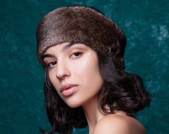 Brown Headband. Mink Head Cover. Unisex Headband. Warm Head Wrap. Vogue Headbands. Mink Headband. Exclusive eco furs by Tissavel (France)
