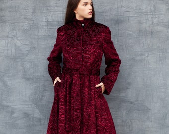 Nicole's Coat. Kidman's Coat. The Undoing Coat. Red Fur Coat. Red Velvet Coat. Velvet Coats. Exclusive eco furs by Tissavel (France)