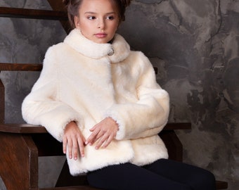 Faux Fur Kids Coat. Kids Mink Coat. Teen Fur Coat. Fake Fur Kids Coat. Kids Coats. Teen Coats. Exclusive eco furs by Tissavel (France)