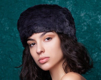 Fur Headband - Graphite Headband - Faux Fur Headband - Chinchilla Headband - Knitted Headband - Winter Ear Warmer - Women’s Headband