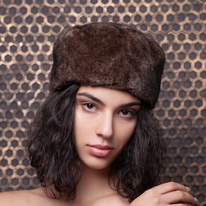 Brown Mink Hats. Luxury Mink Hat. Mink Hat. Women&#39;s Mink Hat. Winter Hats. Woman Hats. Faux Fur Hat. Exclusive eco furs by Tissavel (France)