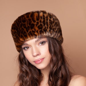 Women Leopard Hat. Leopard Fur Hat. Fur Hats. Luxury Hat. Leopard Hat. Woman Hats. Faux Fur Hat. Exclusive eco furs by Tissavel (France)