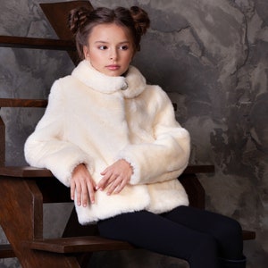 Faux Fur Kids Coat. Kids Mink Coat. Teen Fur Coat. Fake Fur Kids Coat ...