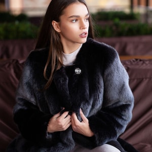 Faux Fur Coat. Women Winter Coat. Fake Fur Coat. Winter Coat. Fur Coat. Eco Fur Coat. Sable Coat. Exclusive eco furs by Tissavel France image 2