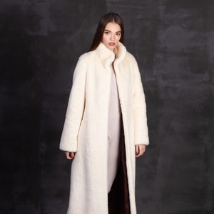 Luxury Faux Fur Coat Mink Pearl. Exclusive Eco Furs by Tissavel france ...