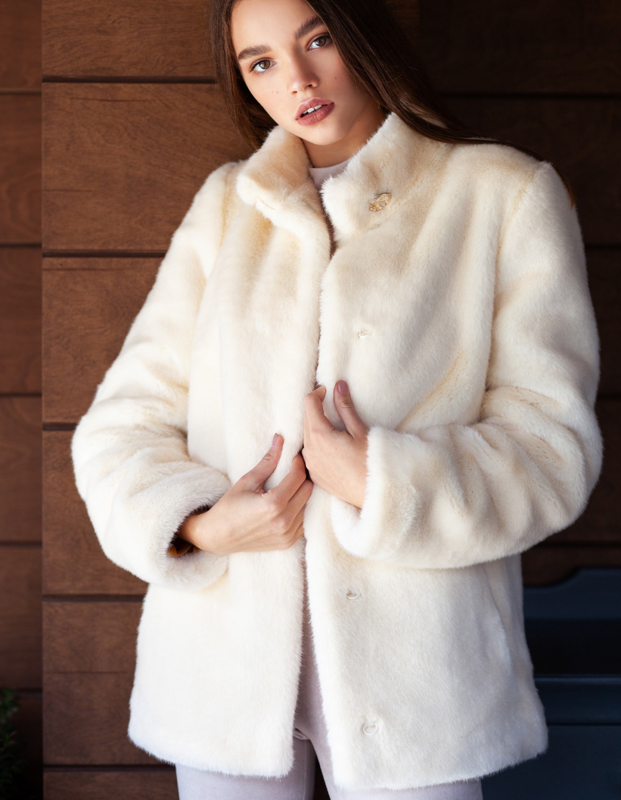 Short Mink Coat - White Fur Coats - Jackets for Girls - Exclusive Eco ...