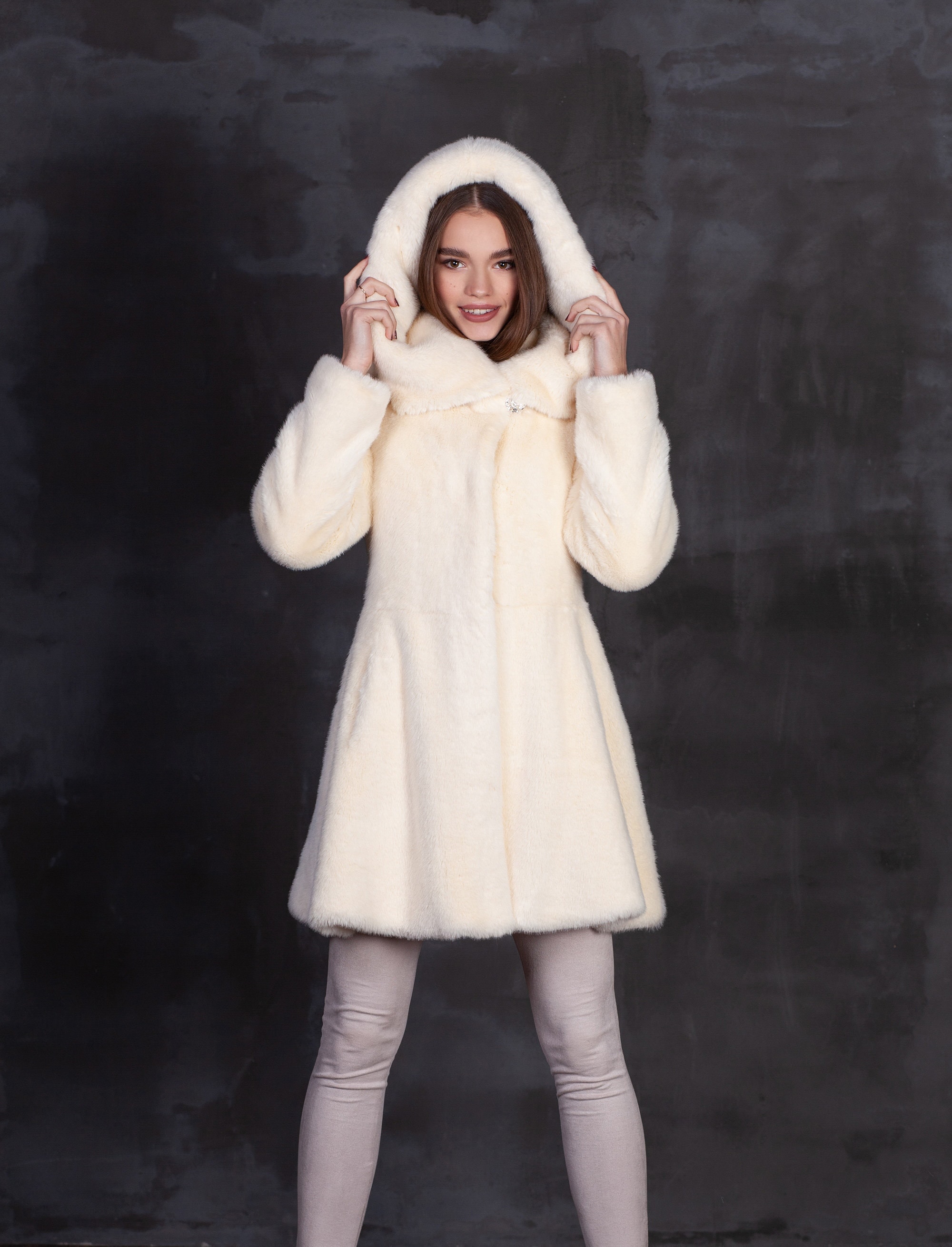 Cream Faux Fur Coat - Etsy