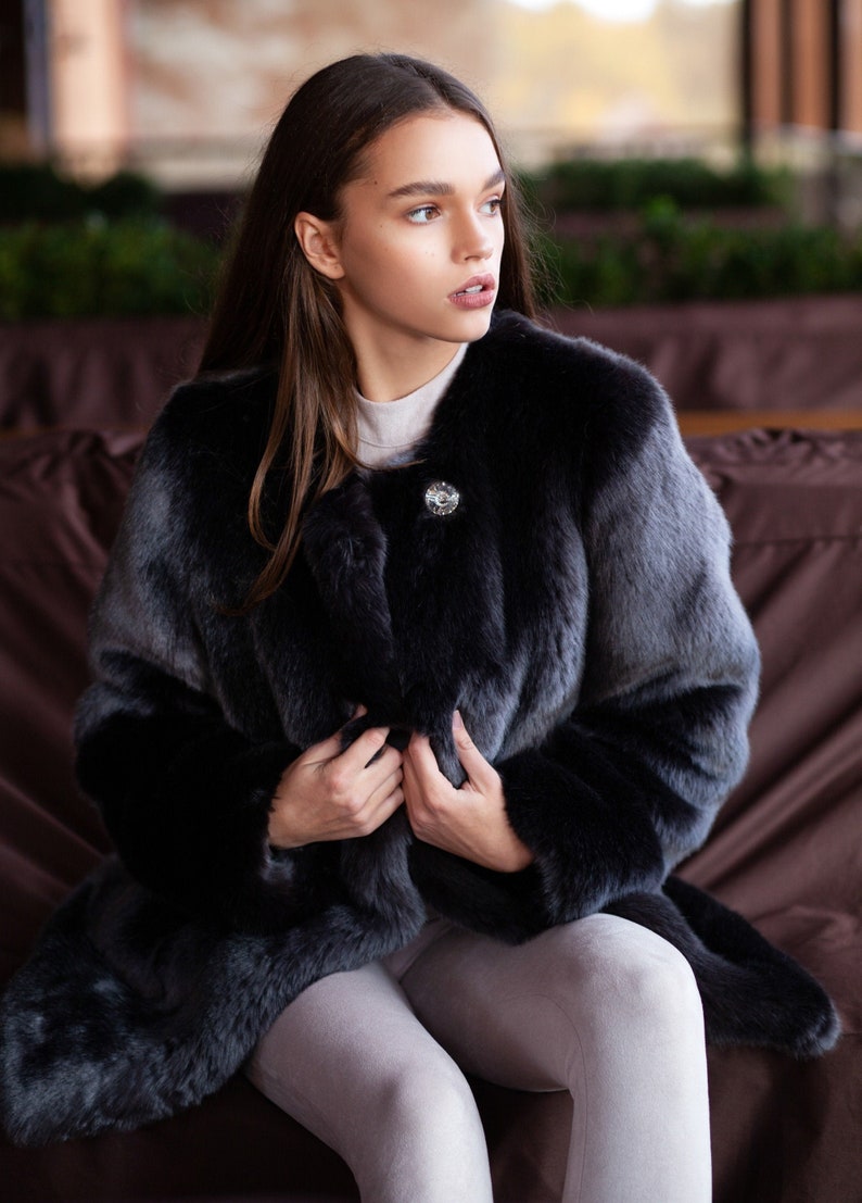 Faux Fur Coat. Women Winter Coat. Fake Fur Coat. Winter Coat. Fur Coat. Eco Fur Coat. Sable Coat. Exclusive eco furs by Tissavel France image 2