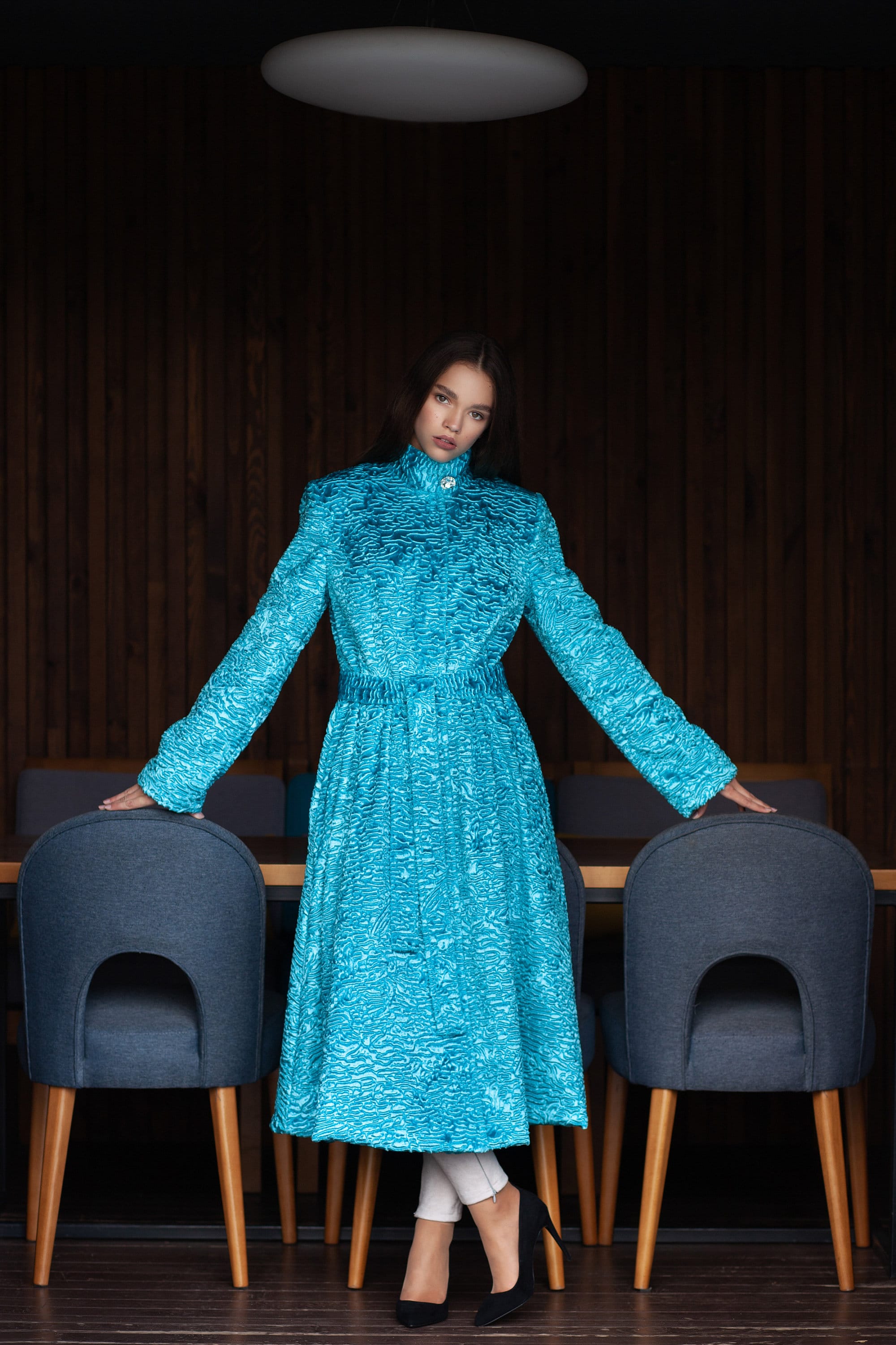 Long Faux Fur Trench Coat - Luxury Mom's Gift - Exclusive Eco-furs