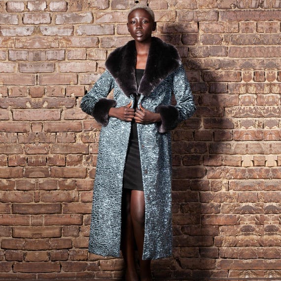 t4423　SHAREEF ECO FUR LONG COAT HALFBOY - ECO FUR LONG COAT