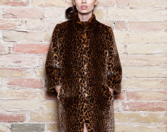 Giacca leopardata - Elegante giacca di pelliccia - Giacche invernali da donna - Cappotti con stampa ghepardo
