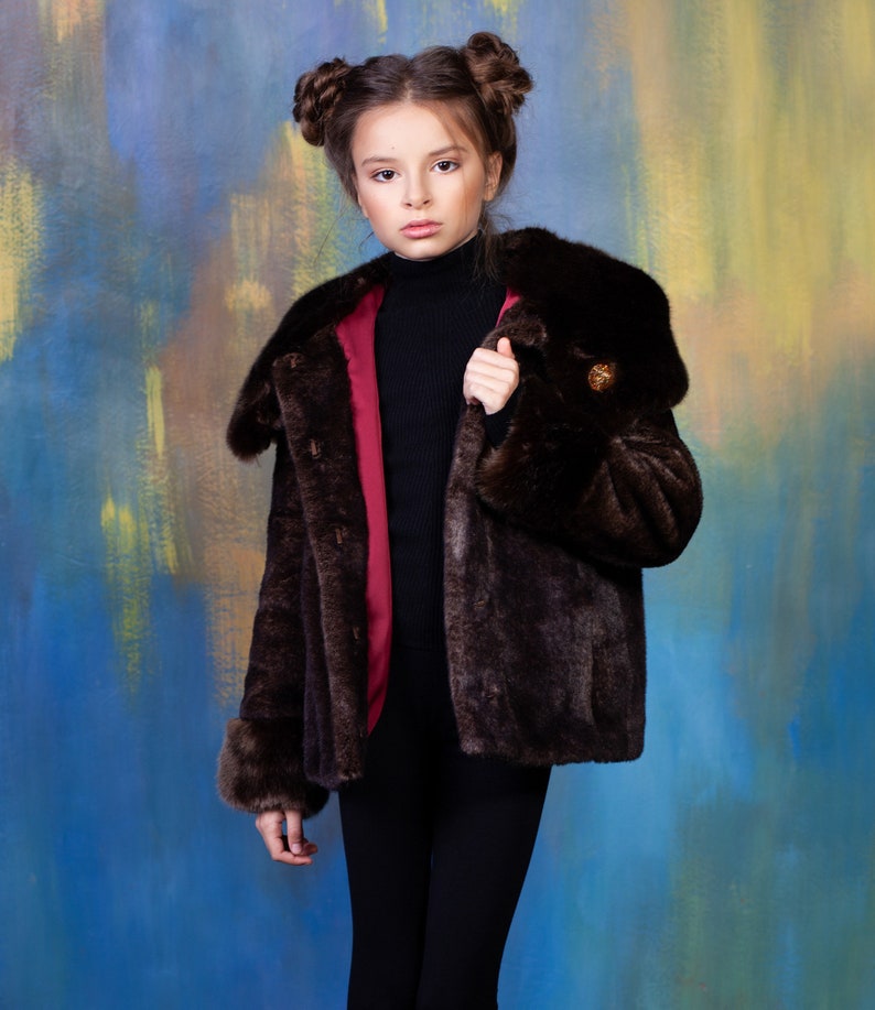 Kids Mink Coat. Brown Fur Kids Coat. Girls Mink Jacket. Kids Min Kids Mink Coat. Brown Fur Kids Coat. Girls Mink Jacket. Kids Min