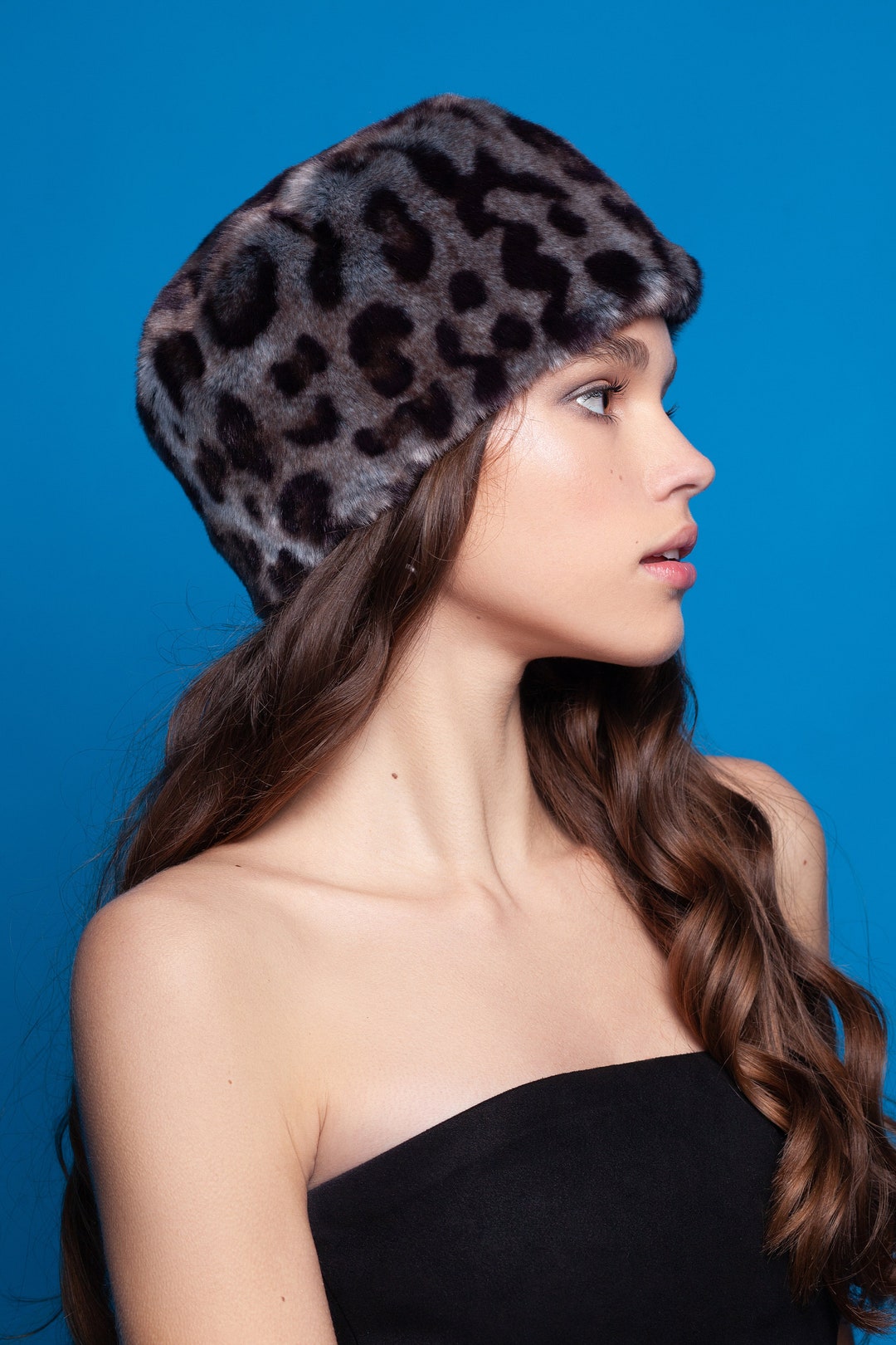Fur Hats - Leopard Faux Fur Hat - Vegan Headwear With Bold Pattern