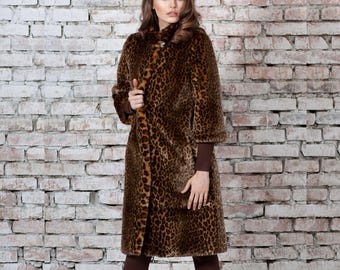 Leopard Coat - Elegant Fur Coat - Animal Print Coats - Exclusive eco-furs by Tissavel (France)