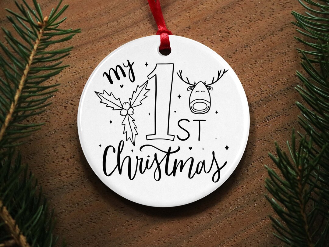 Custom 2 Sided Ceramic, 1st Christmas Ornament, Picture Ornament