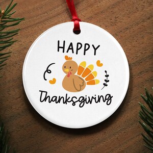 Custom Ornament 2 Sided Ceramic Christmas Ornament,Photo Gift, My First Thanksgiving, Holiday Gift, Thanksgiving gift, Christmas tree, baby