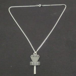 New-Disc Golf Basket Pendant Necklace-1.5&quot;-18&quot; Metal Chain