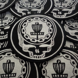 New Disc Golf  Iron On Patch. 3&quot; + 1-4&quot; Sticker.
