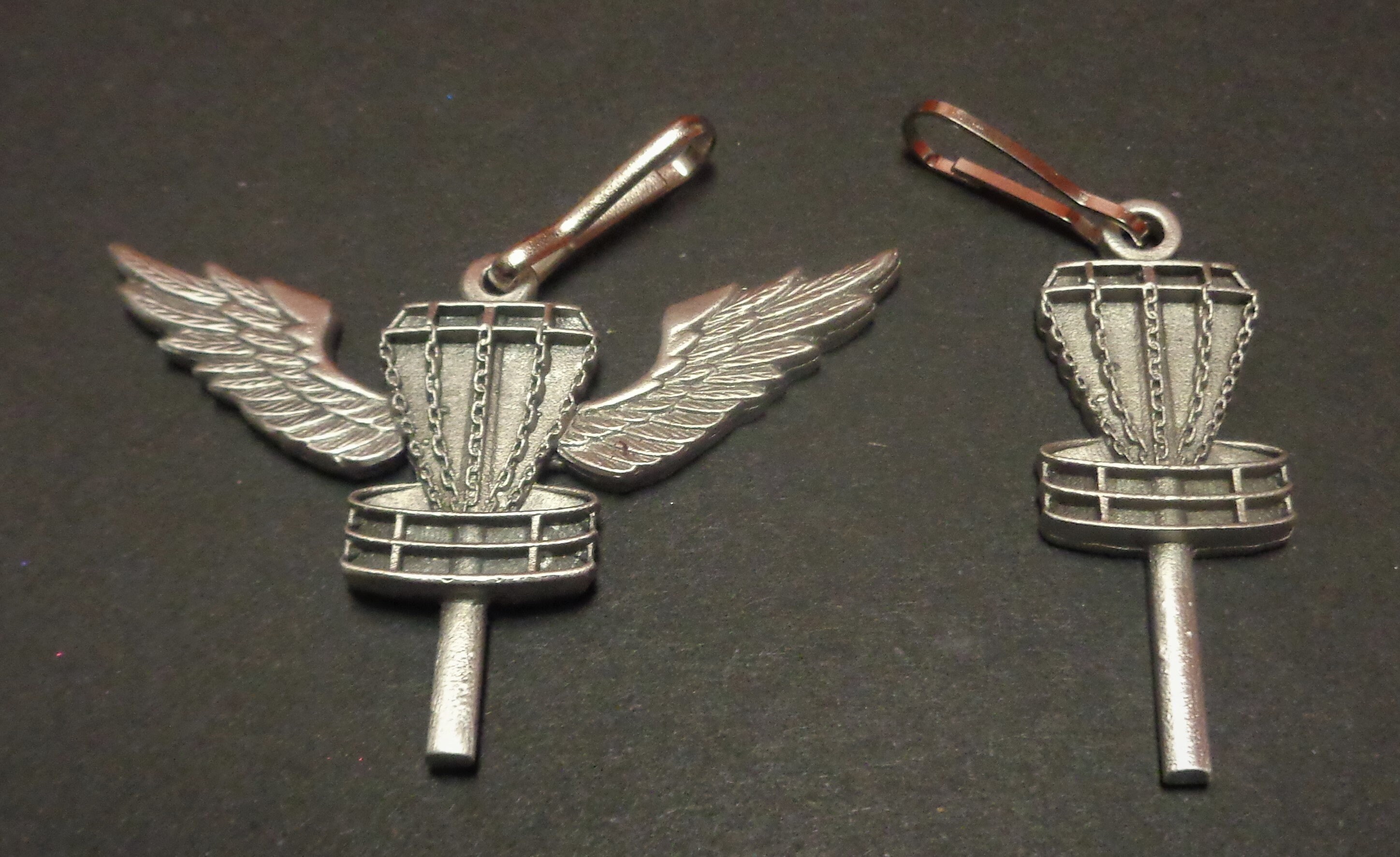 New 2 Disc Golf Zipper Pulls1 Wings Basket Zipper Pull & 1 Etsy