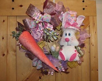 Easter bunny wreath hoppin down the bunny trail, spring wreath, bunny wreath