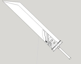 Cloud Strife Buster Sword FF7R Final Fantasy VII 7 Inspired Digital 3D Model for 3D Printing STL Cosplay Prop Remake