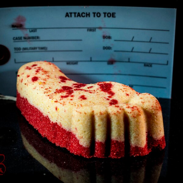 MORGUE Bloody Foot "Dragons Blood" Scented Bath Bombs!