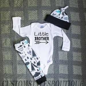 Gifts for Mom Baby Boy Personalized Outfit Baby Boy Coming Home Outfit Dinosaur Shorts /& Hat Little Brother Newborn Baby Boy