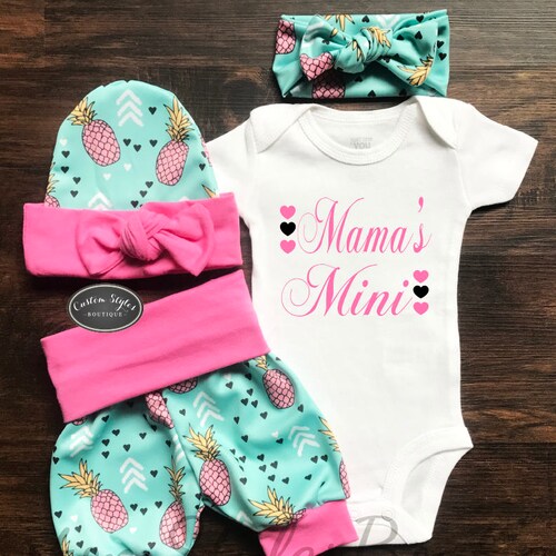 Pineapple Baby Girl Outfits Baby Girl Clothes Bikini Beach Etsy